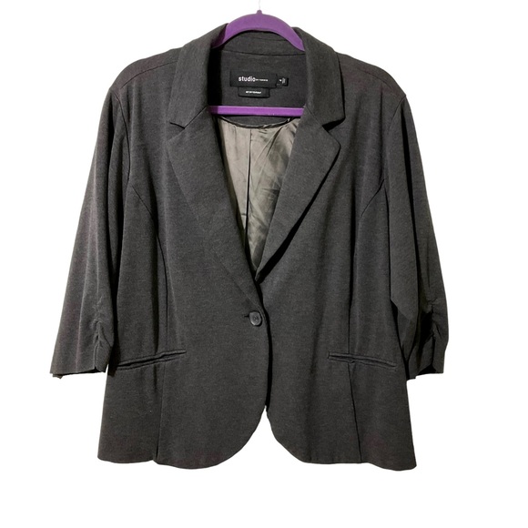Torrid Studio Broadway Ponte Blazer 4X Charcoal - Picture 2 of 9